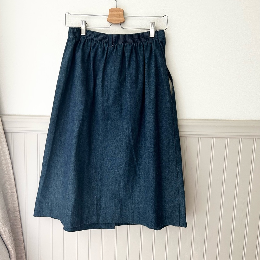 Vintage Levi’s Small Dark Blue Button-Down A-Line Denim Circle Skirt Cotton - Picture 6 of 6